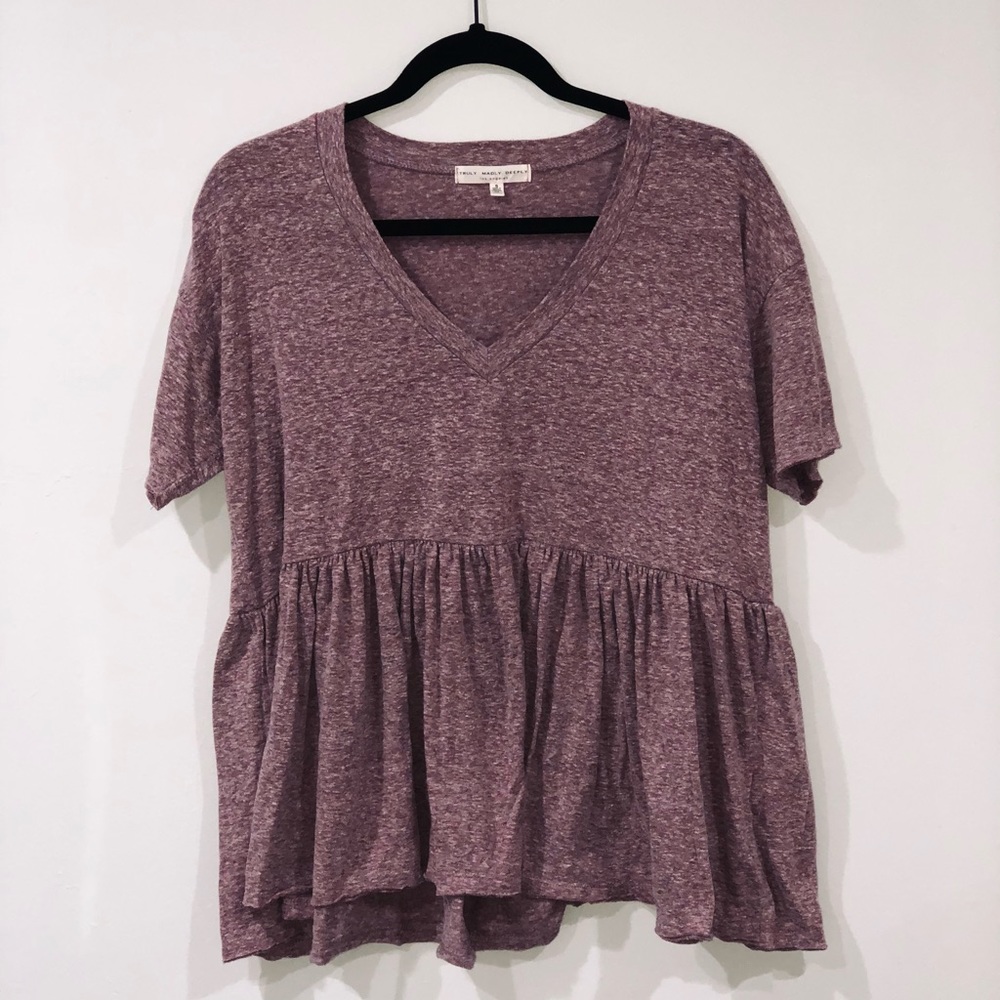 Truly Madly Deeply Purple Peplum Top